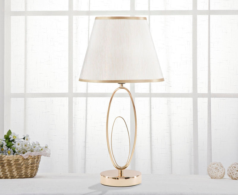 Lampe à poser Glam dorée et crème