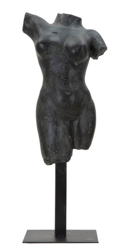 Statue de femme nue, torse (sculpture en résine noire)