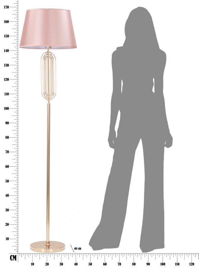 Lampadaire Glam en métal doré et rose