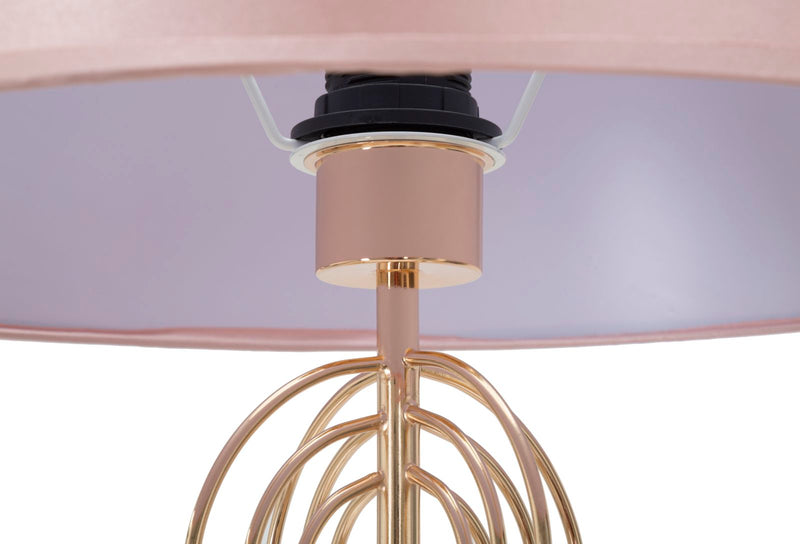 Lampadaire Glam en métal doré et rose