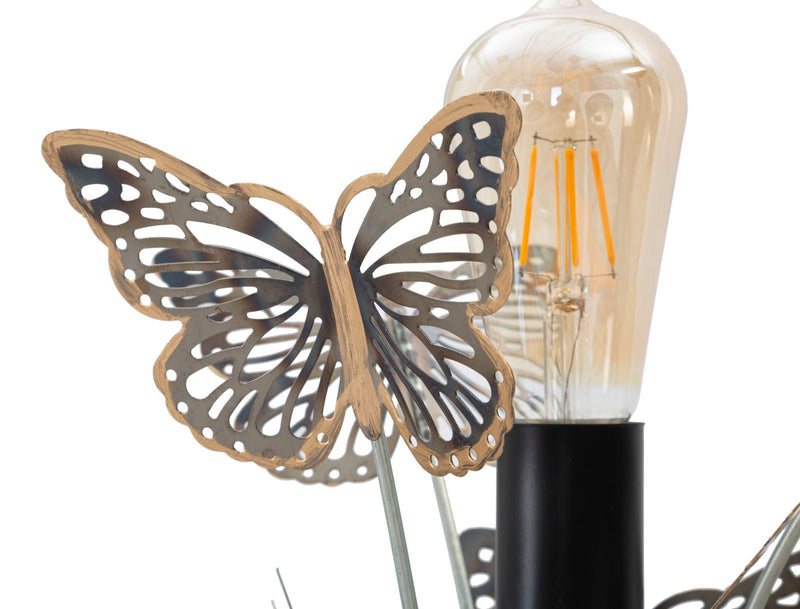 Lampe à poser papillon en métal