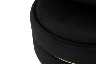 Fauteuil pivotant en velours noir avec base dorée – Fauteuil d'appoint Paris Space