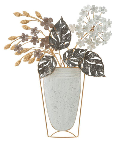 Vase avec fleurs métalliques (décoration moderne)