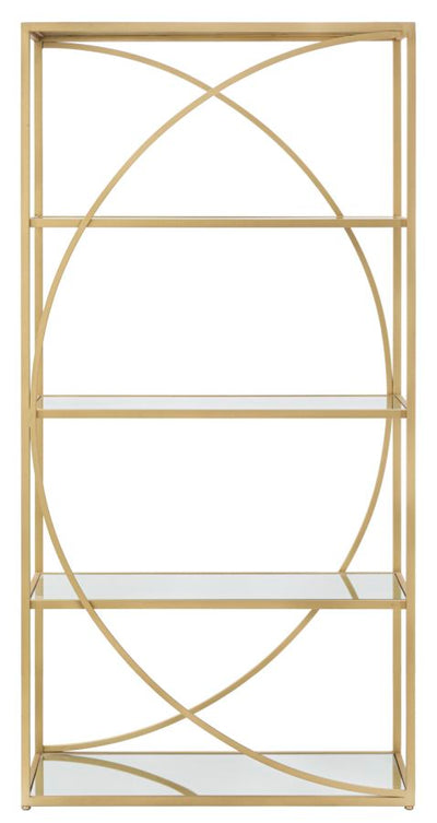 Étagère en métal doré – Bibliothèque moderne Glamy