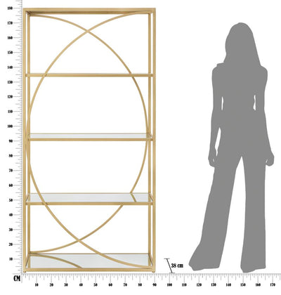Étagère en métal doré – Bibliothèque moderne Glamy