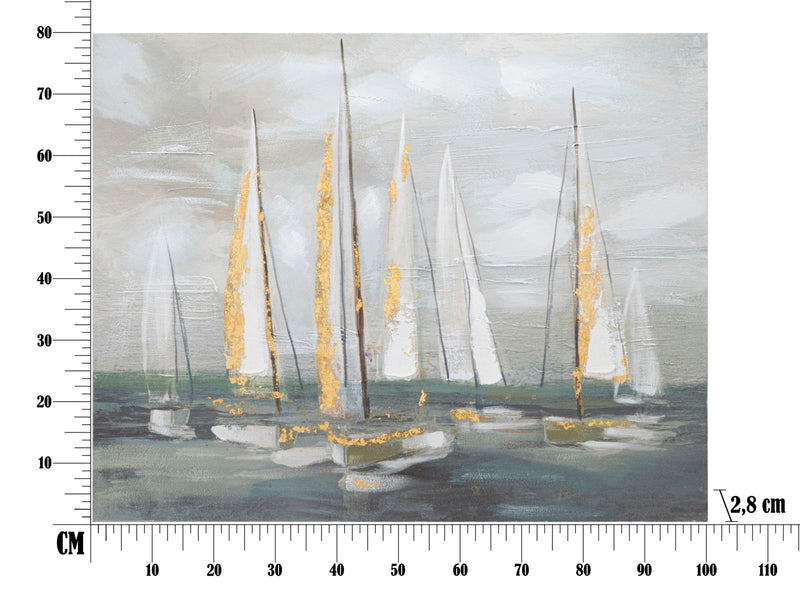 Peinture sur toile d’un bateau à voile moderne