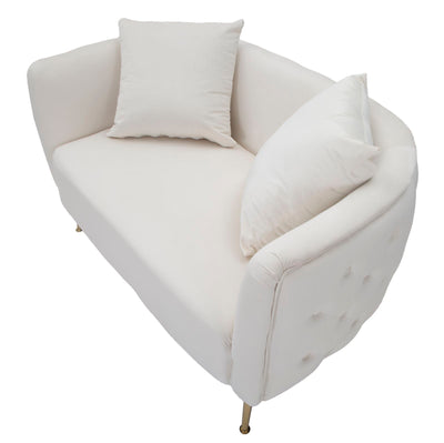 Canapé en velours crème – Canapé rembourré Bucarest avec accoudoirs