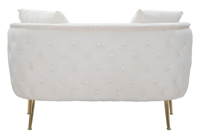 Canapé en velours crème – Canapé rembourré Bucarest avec accoudoirs