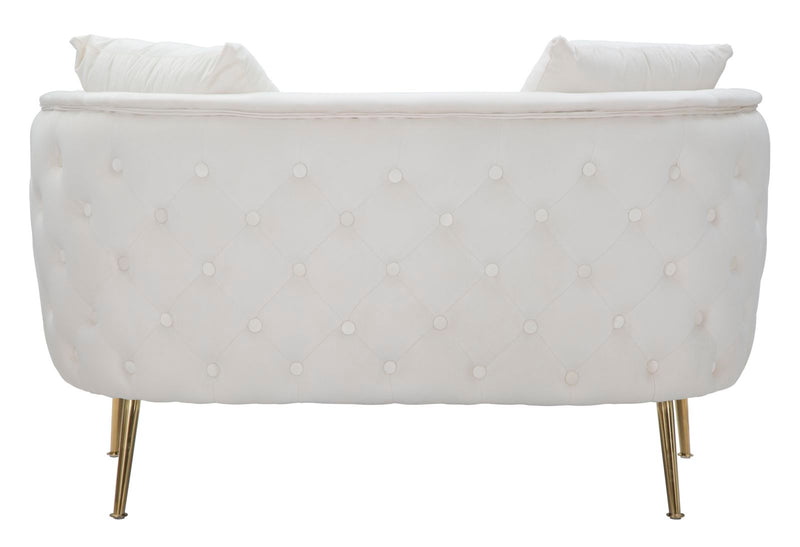 Canapé en velours crème – Canapé rembourré Bucarest avec accoudoirs