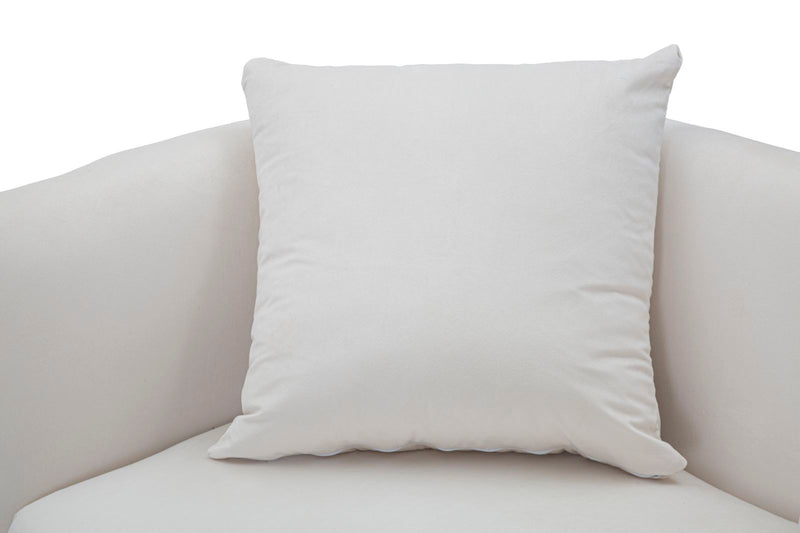 Canapé en velours crème – Canapé rembourré Bucarest avec accoudoirs