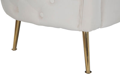 Canapé en velours crème – Canapé rembourré Bucarest avec accoudoirs