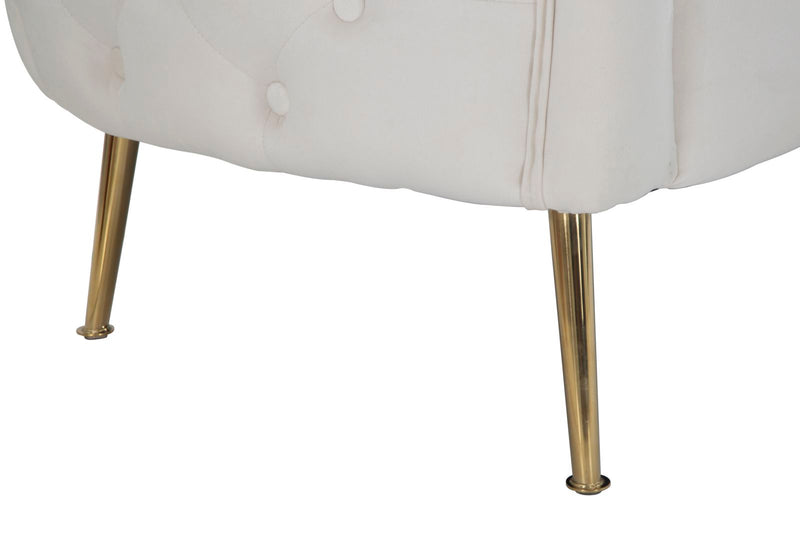 Canapé en velours crème – Canapé rembourré Bucarest avec accoudoirs