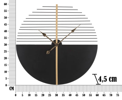 Horloge murale moderne géométrique noire et blanche