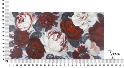 Peinture sur toile de roses blanches et rouges finition à la main