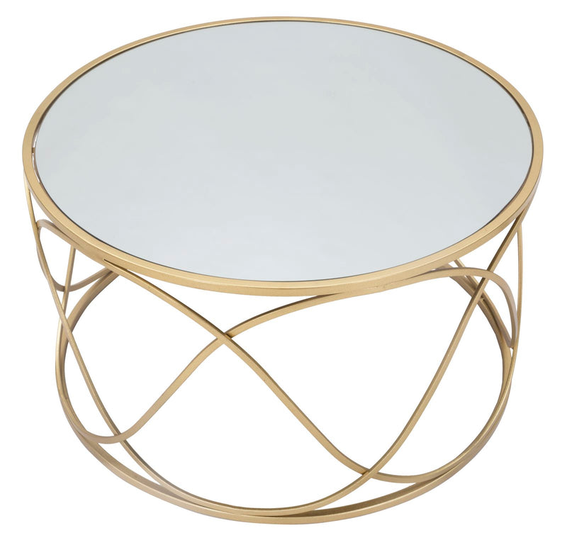 Table basse en verre avec piètement doré – Table de salon moderne Lury