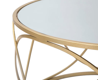 Table basse en verre avec piètement doré – Table de salon moderne Lury