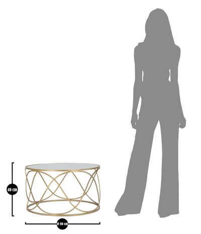 Table basse en verre avec piètement doré – Table de salon moderne Lury