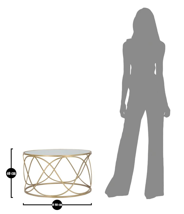 Table basse en verre avec piètement doré – Table de salon moderne Lury