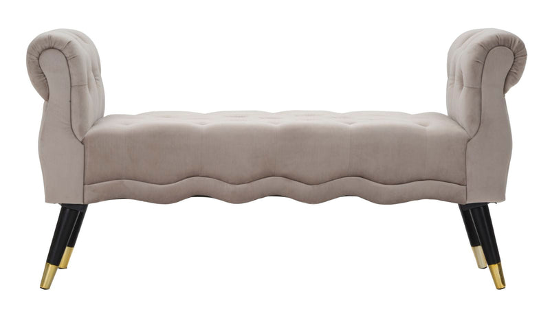 Banc en velours gris