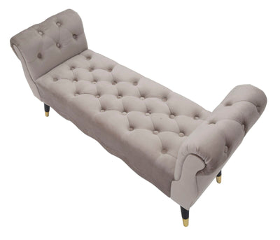 Banc en velours gris