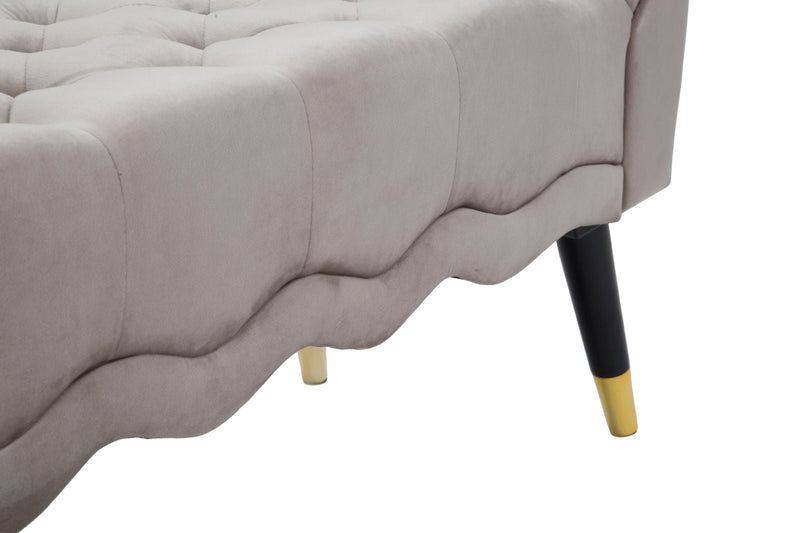 Banc en velours gris