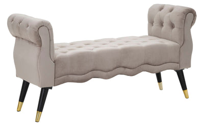 Banc en velours gris