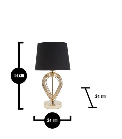 Lampe à poser en métal noir et doré