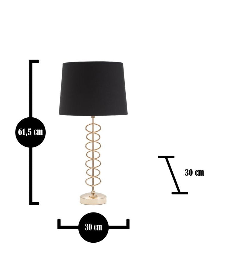 Lampe à poser en métal noir et doré