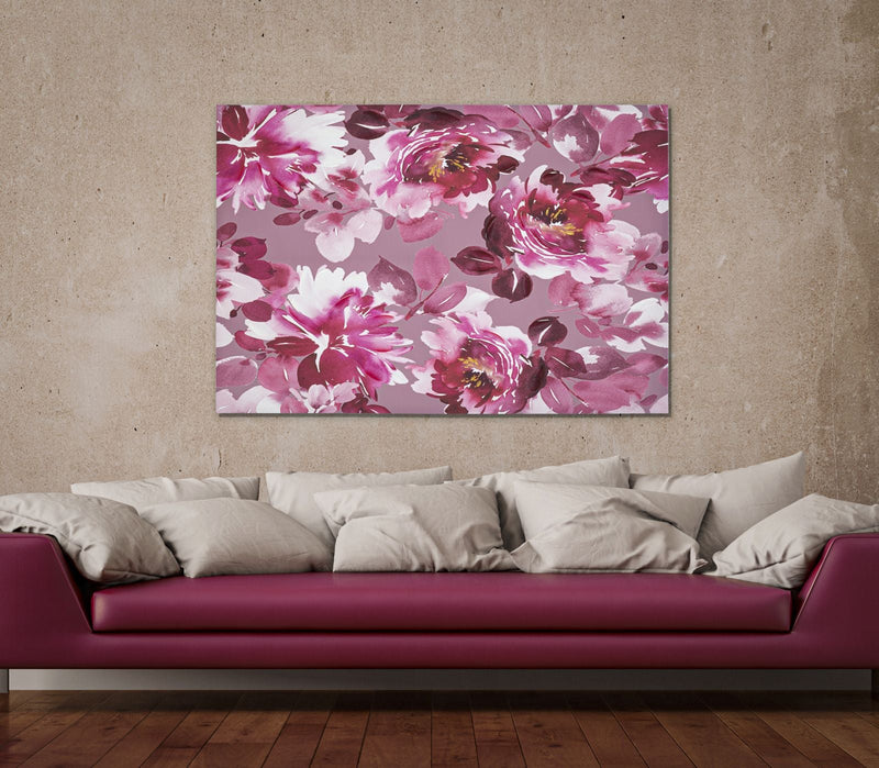 Peinture sur toile florale rose