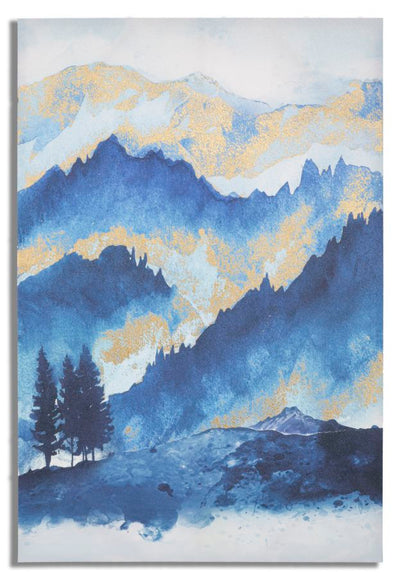 Peinture abstraite sur toile de la montagne bleue