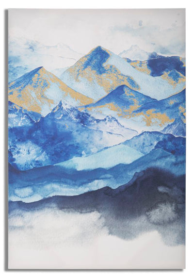 Peinture abstraite sur toile de la montagne bleue