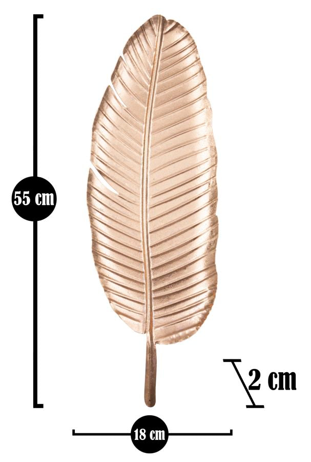 Plateau en métal doré en forme de feuille