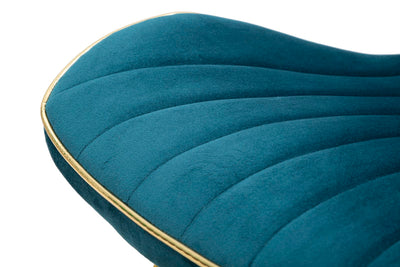 Lot de 2 chaises de salle à manger en velours bleu sarcelle avec pieds dorés – Paris Space