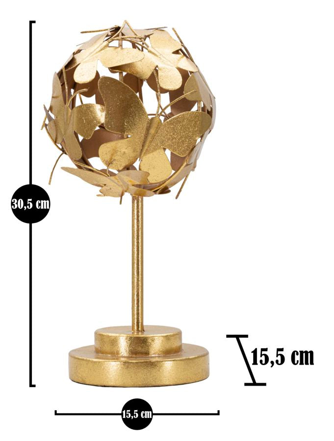 Décoration papillon ronde dorée (sculpture moderne)