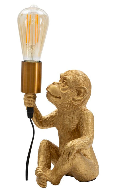 Lampe à poser singe doré