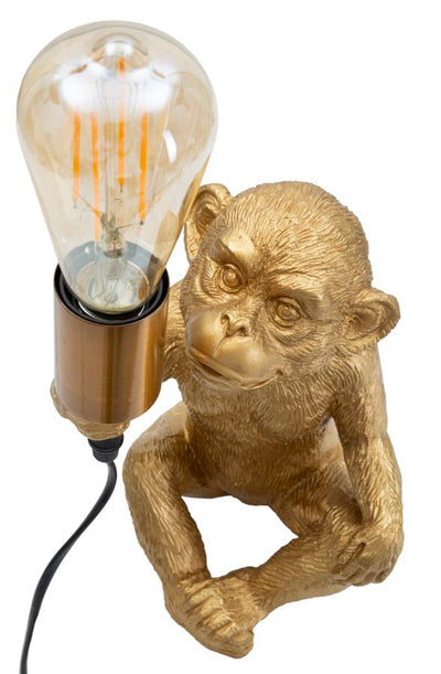 Lampe à poser singe doré