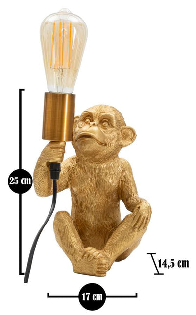 Lampe à poser singe doré