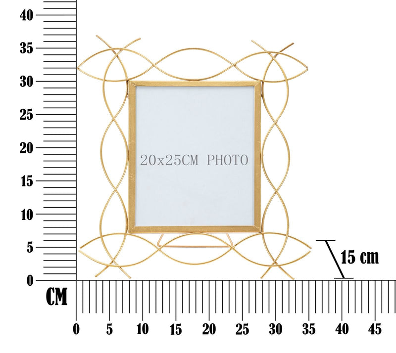 Cadre photo Glam en métal doré avec lignes douces