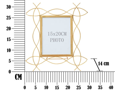 Cadre photo Glam en métal doré avec lignes douces