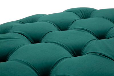 Pouf en velours vert émeraude – Pouf rembourré à pieds en X