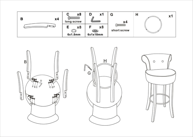 Tabouret de bar en velours vert avec pieds en bois noir et détails dorés