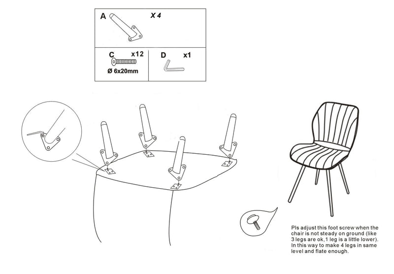 Chaise en velours noir avec pieds en métal doré