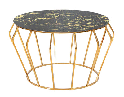 Table basse ronde avec piètement en fil métallique doré – Histor Modern Design