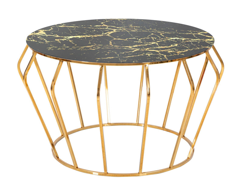 Table basse ronde avec piètement en fil métallique doré – Histor Modern Design