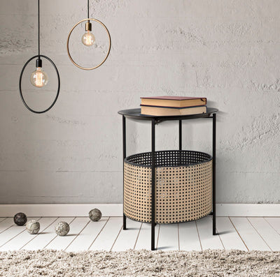 Table d'appoint ronde avec plateau noir – Osaka Table d'appoint