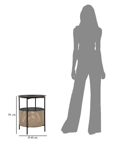 Table d'appoint ronde avec plateau noir – Osaka Table d'appoint