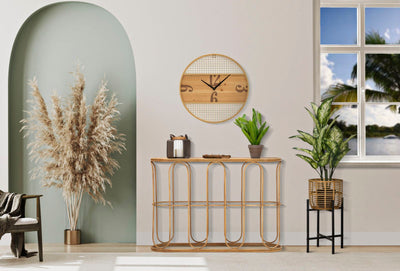 Console en bois avec design à lattes – Samui Entryway