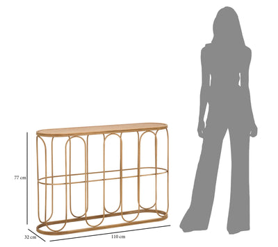 Console en bois avec design à lattes – Samui Entryway