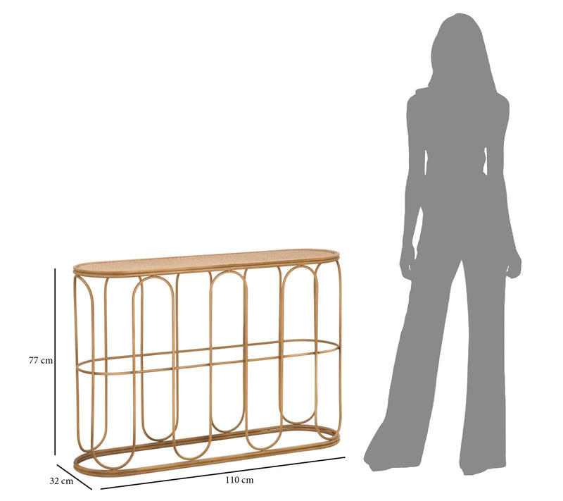 Console en bois avec design à lattes – Samui Entryway