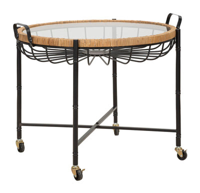 Table basse en verre avec structure en métal noir – Design moderne Cebu